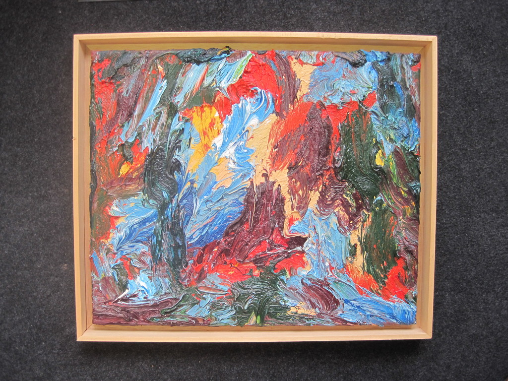 Jan de Beus (1958-) olieverf "Italiaans landschap 4" Muiderberg 2007-2008 verkocht voor € 240!