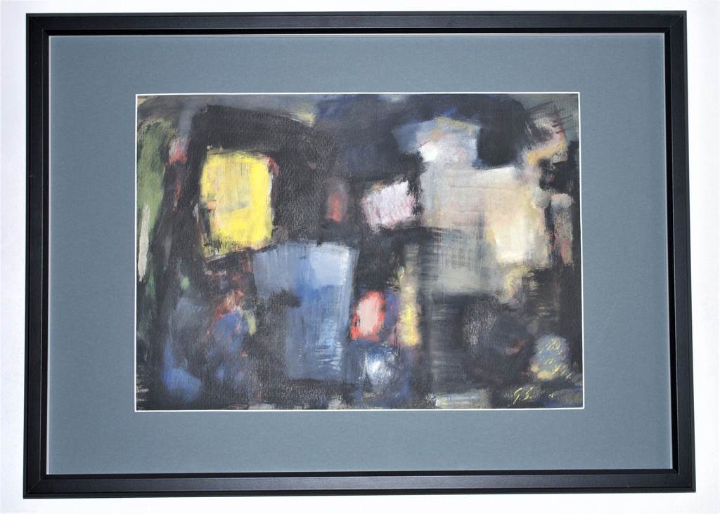 abstracte gouache uit 1955 kopen? Bied vanaf 40!