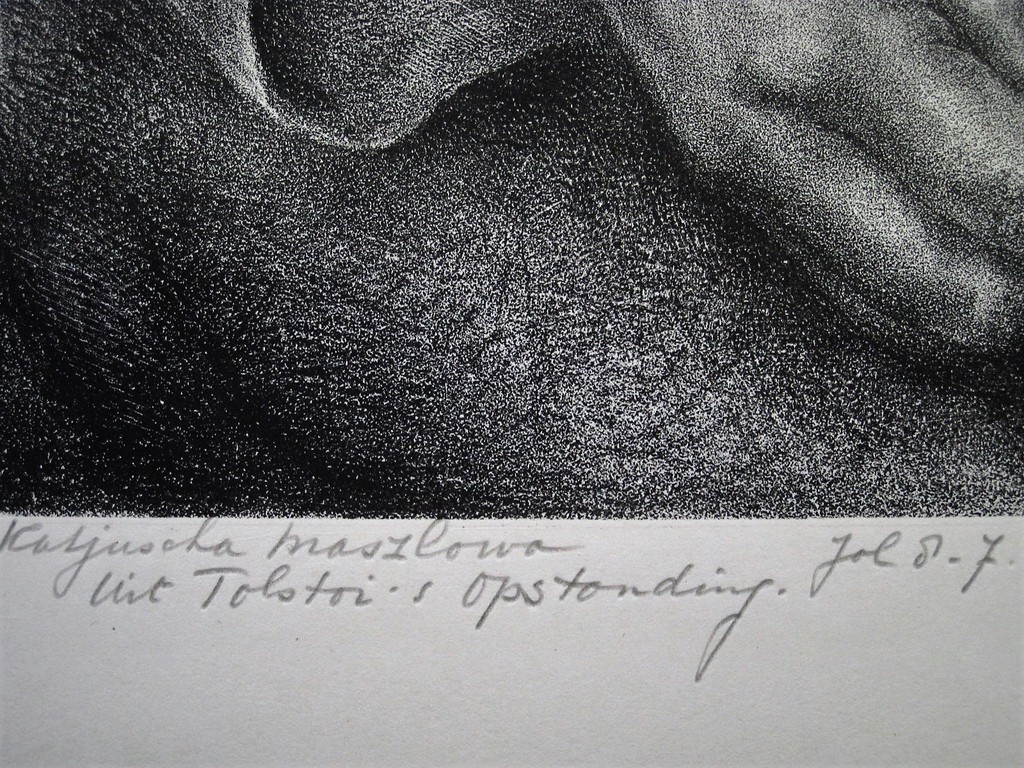 Groot gesigneerd  Litho "Portret van Katjusha Maslova" uit Tolstoj's Opstanding kopen? Bied vanaf 1!