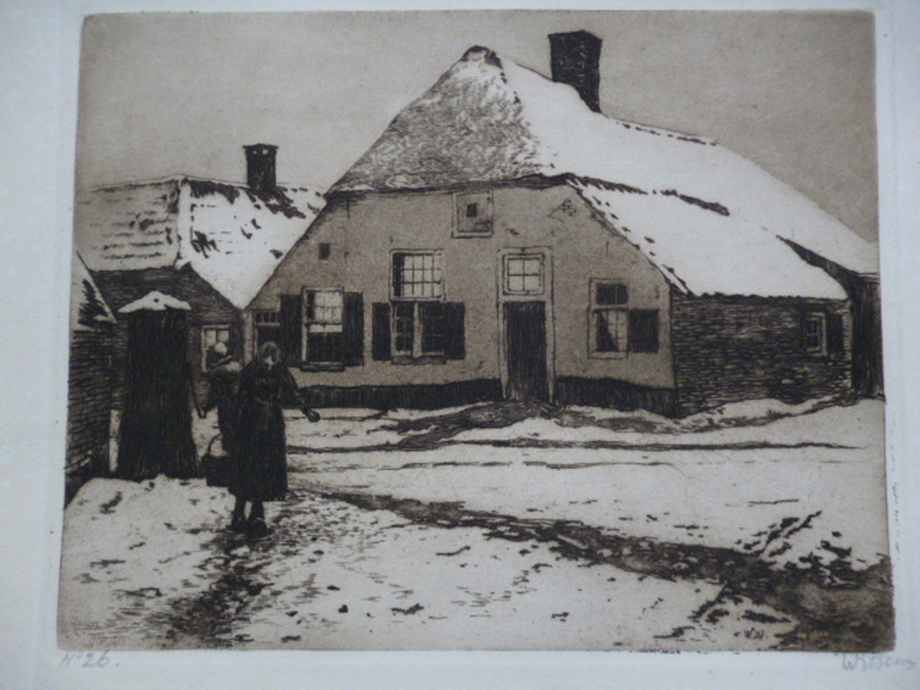 Willem Witsen - ets - Dooiweer Ede verkocht voor € 350!