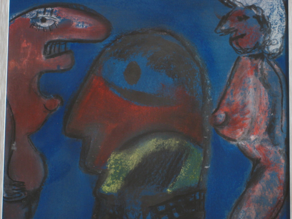 Anton Martineau (1926 - 2017). Gouache. Naakten. verkocht voor € 85!