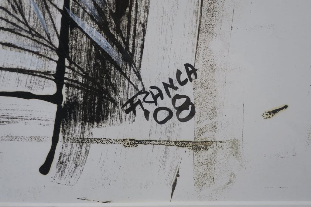 Franca Muller Jabusch: Acryl en krijt op papier, De man - Ingelijst kopen? Bied vanaf 20!