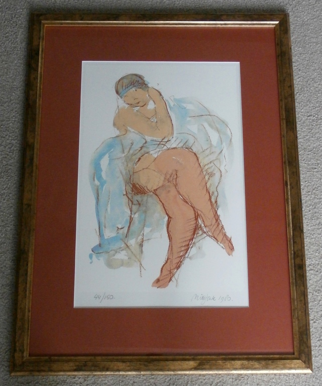 Nic Jonk - ingelijste zeefdruk: vrouwelijk naakt - 15 jaar beeldentuin Nic Jonk  kopen? Bied vanaf 80!