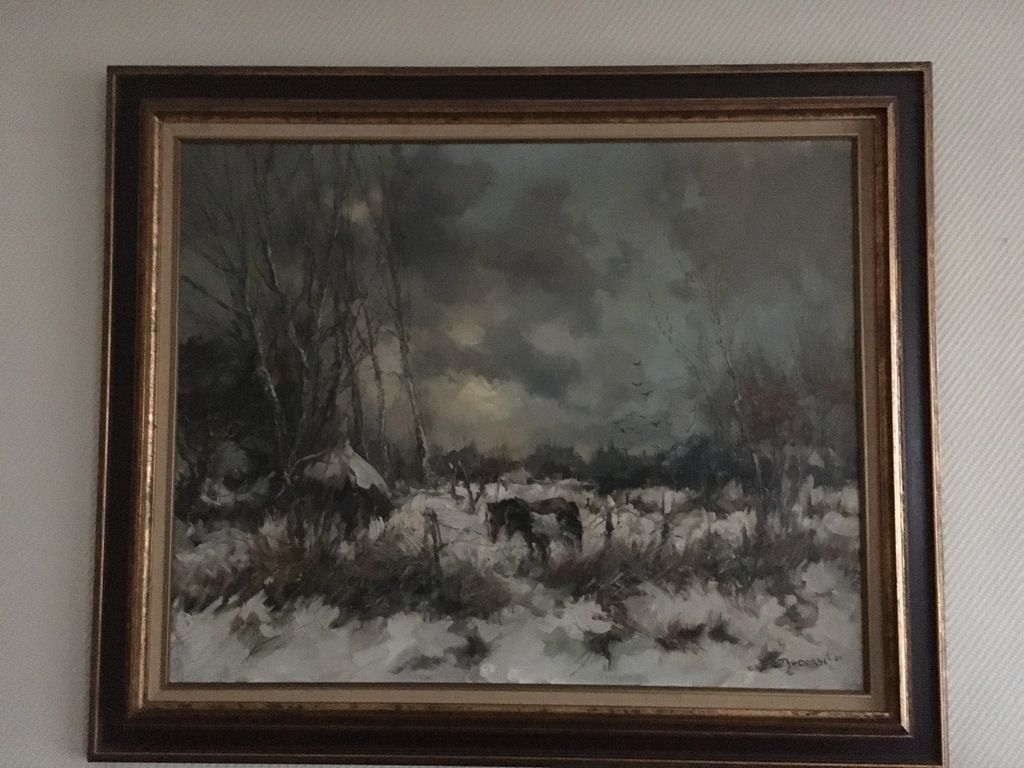 Dorus van Oorschot olieverf winterlandschap kopen? Bied vanaf 350!