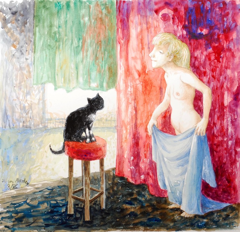 Hans van Norden, aquarel 1986 kopen? Bied vanaf 40!