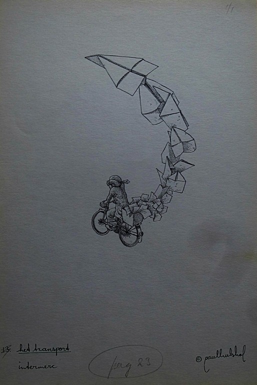 Paul Hulshof - tekening: Het transport - 1972 kopen? Bied vanaf 1!