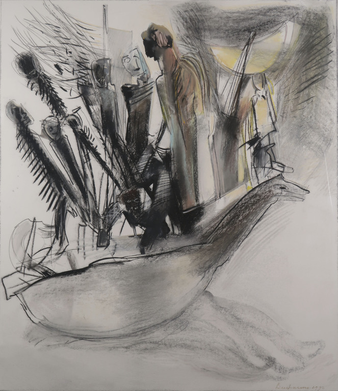 Frederik Beerbaum: Gemengde techniek, Op zee is alles mogelijk- Ingelijst (Groot kopen? Bied vanaf 80!