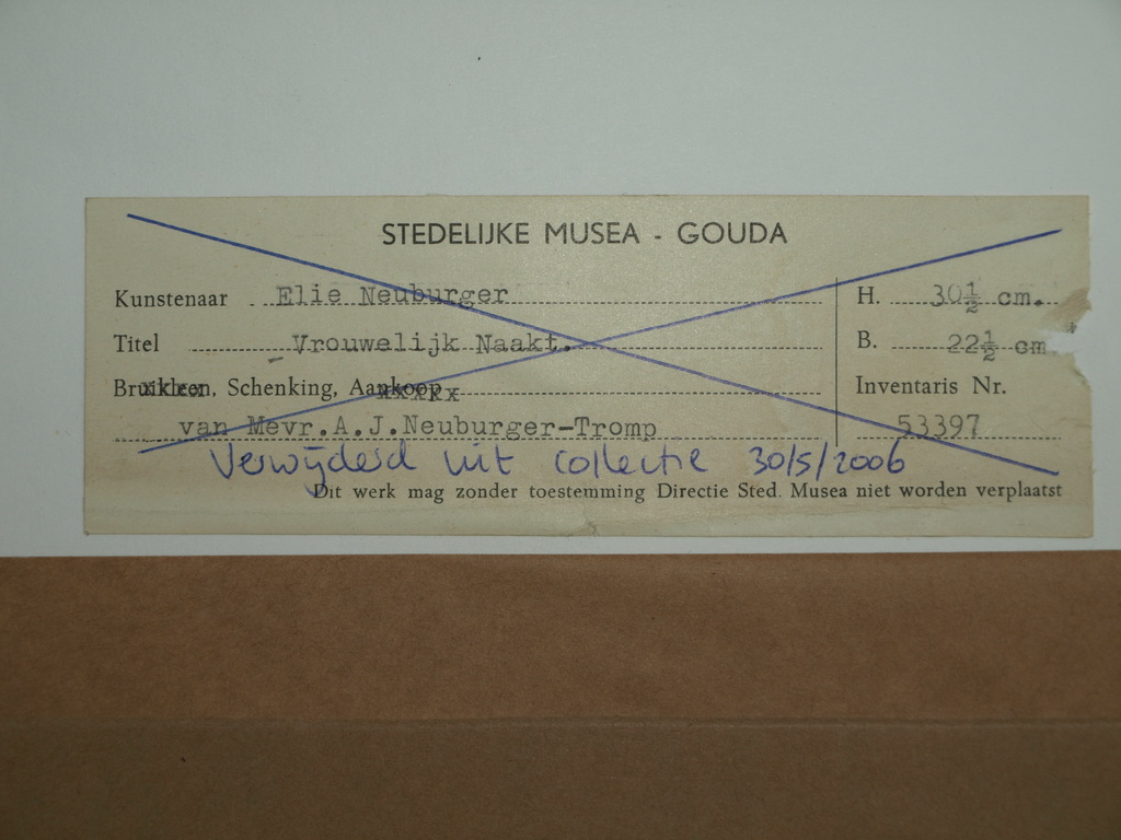 ELIE NEUBURGER (1891-1972) – Tekening–“Vrouwelijk naakt” –Gesigneerd & ingelijst kopen? Bied vanaf 1!