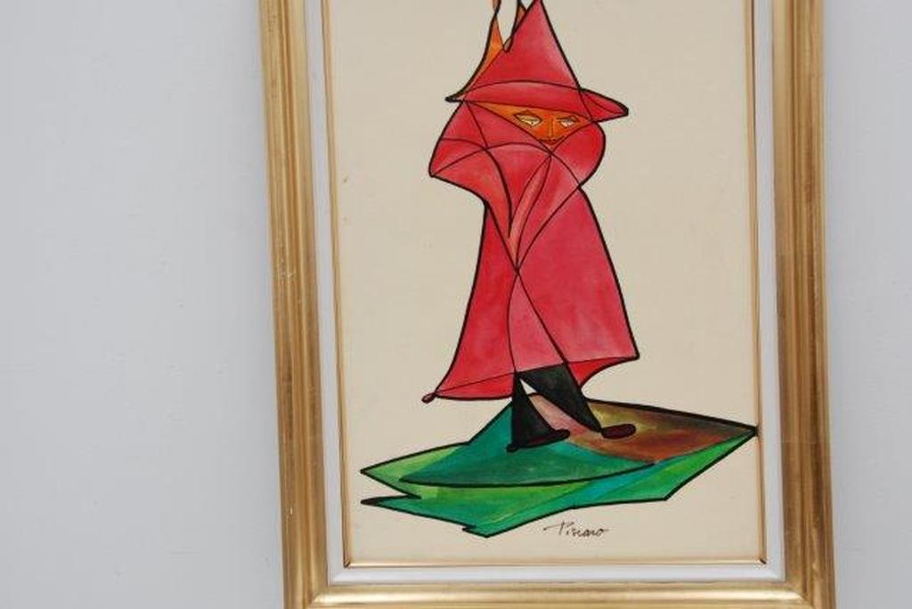 PISCARO ORIGINELE OLIE OP DOEK/HOUT  verkocht voor € 55!