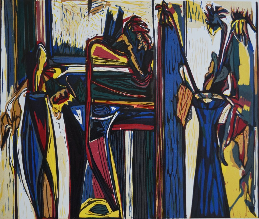 Marja de Raadt - gesigneerde linosnede - 125 ex. verkocht voor € 55!