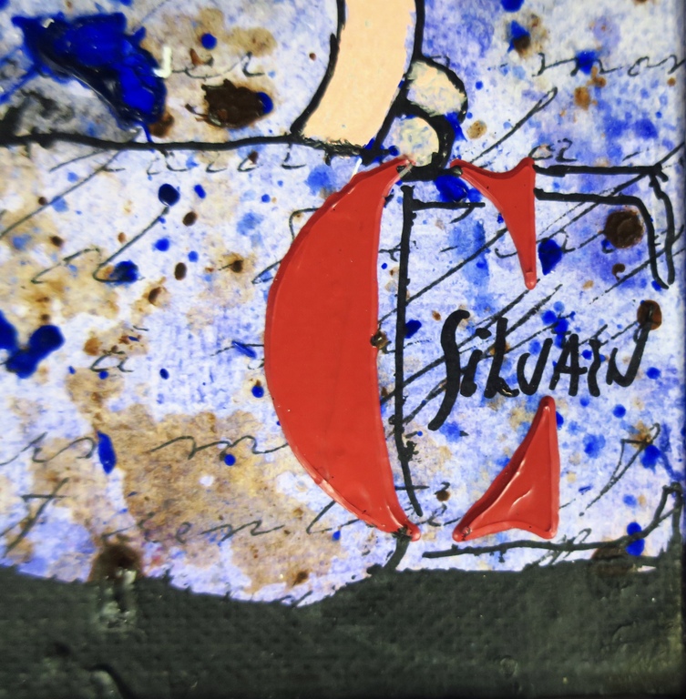 Christian Silvain: Gemengde techniek op doek, 5 C kopen? Bied vanaf 100!