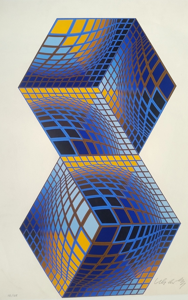 Victor Vasarely-Zeefdruk-Editie 112/125 kopen? Bied vanaf 1!
