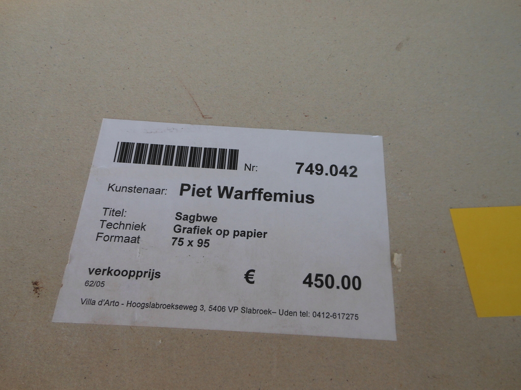 Piet Warffemius: zeefdruk, Sagbwe. kopen? Bied vanaf 25!