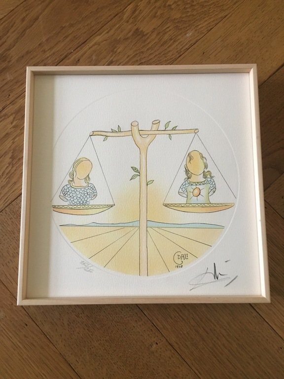 Salvador Dali, Kleurenlitho ,  handgesigneerd en genummerd, Weegschaal kopen? Bied vanaf 150!