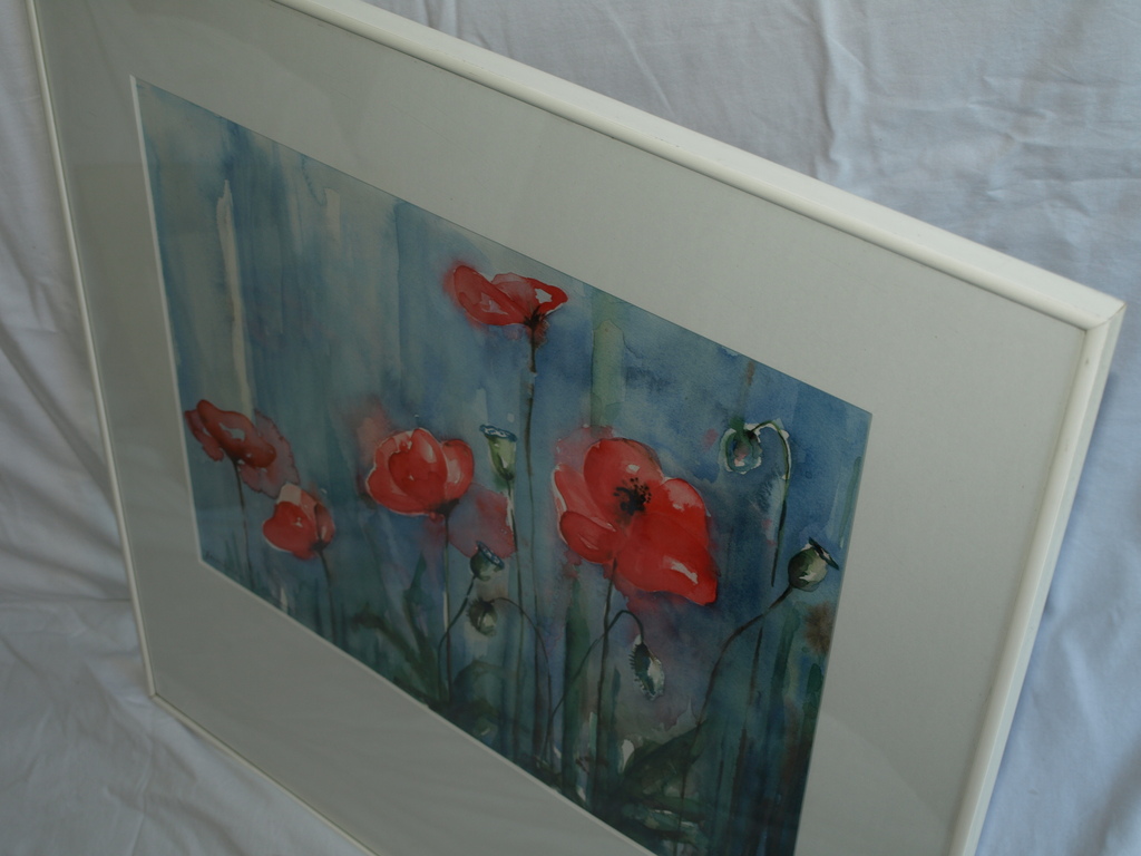 Jenneke van Ravenswaay – Aquarel – Klaprozen –Gesigneerd & ingelijst – ca 1995 kopen? Bied vanaf 1!