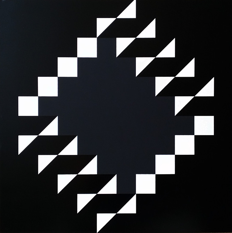 Imre Kocsis - Geometrisch abstract, zeefdruk verkocht voor € 75!