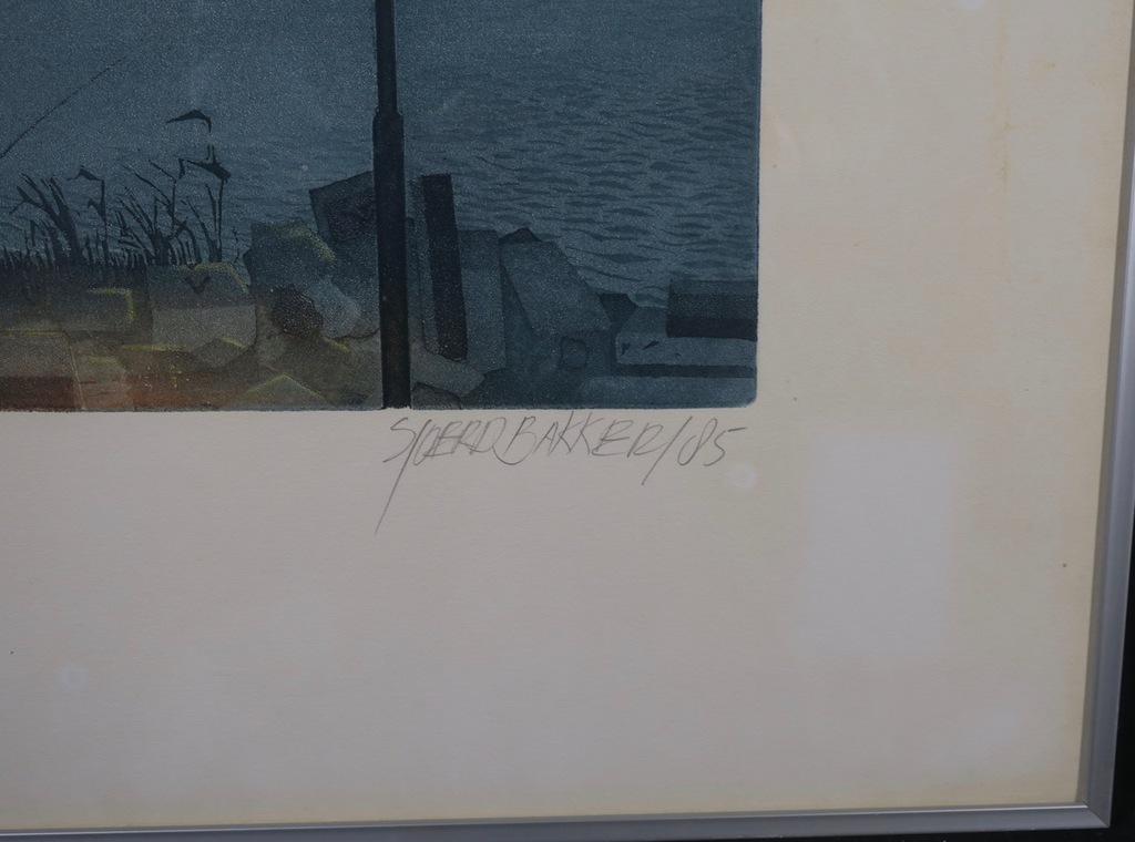 Sjoerd Bakker: Ets, Hengelaar - Ingelijst kopen? Bied vanaf 1!