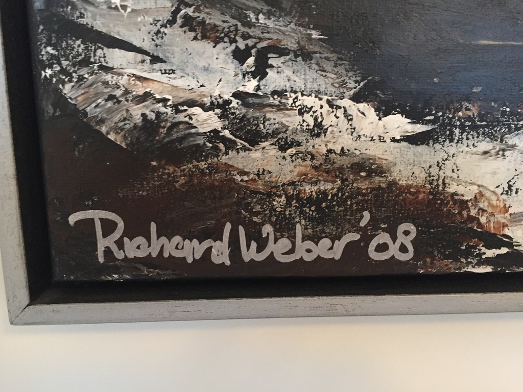 Prachtig schilderij van landschap in baklijst 63,5 bij 53,5  van R Weber kopen? Bied vanaf 50!