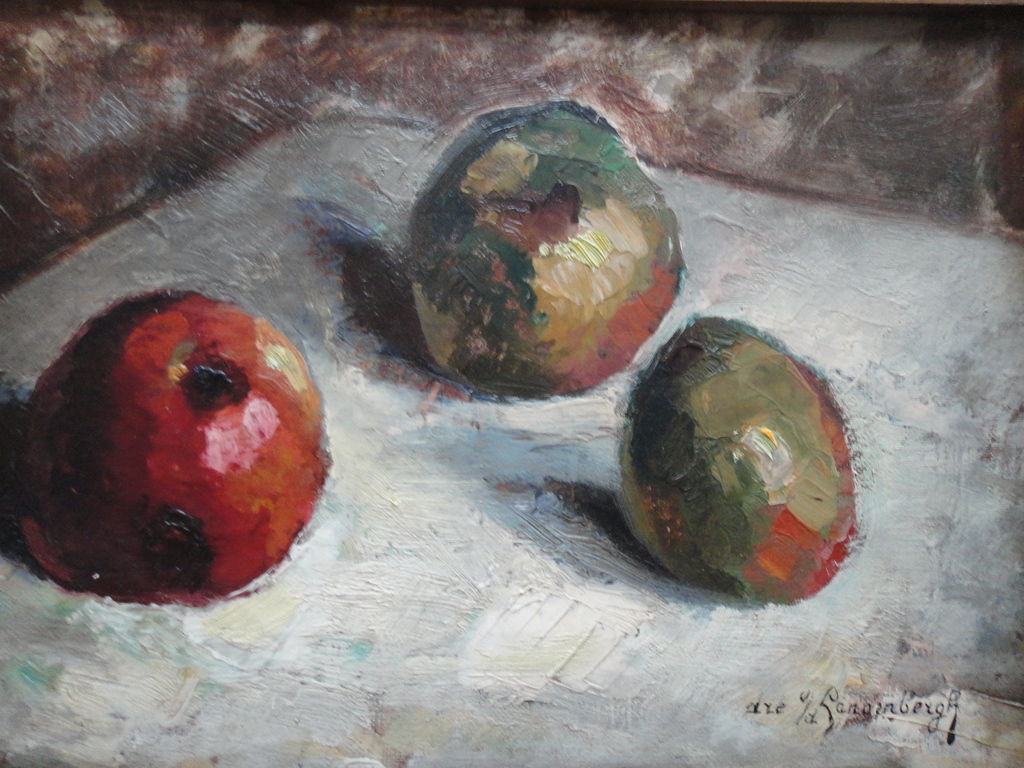 Dré van den Langenbergh /olieverf op doek /  Stilleven met goudreinetten kopen? Bied vanaf 85!