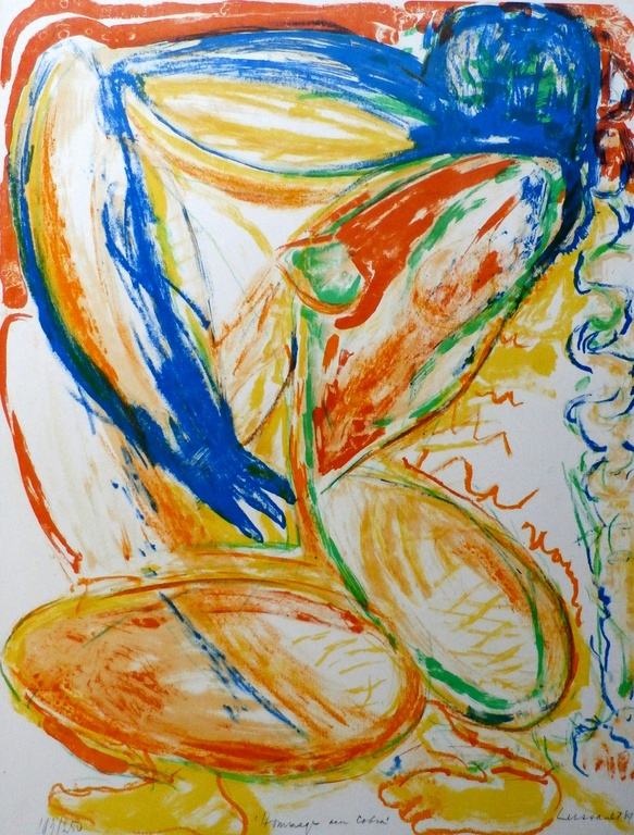 Paul de Lussanet - litho: Hommage aan Cobra - 1989 kopen? Bied vanaf 75!