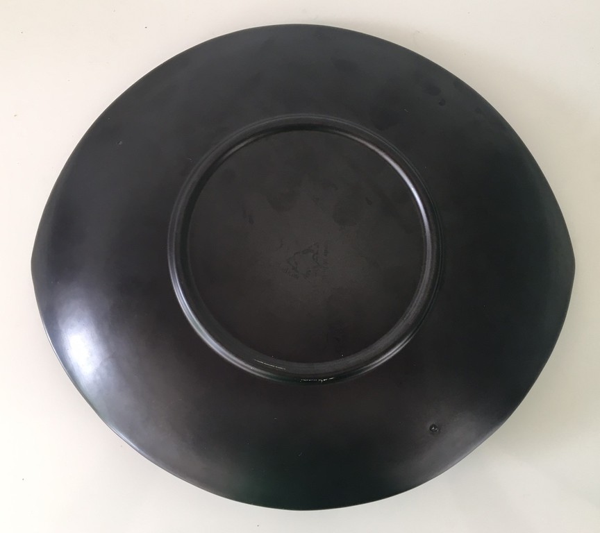Potterie De Driehoek Huizen - Zwart mat platelen serveerschaal 1955 kopen? Bied vanaf 12!