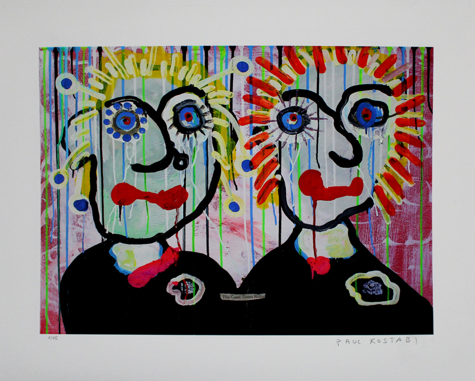 PAUL KOSTABI - GOOD TIMES, Lithografie, handgesigneerd, oplage 75 kopen? Bied vanaf 1!