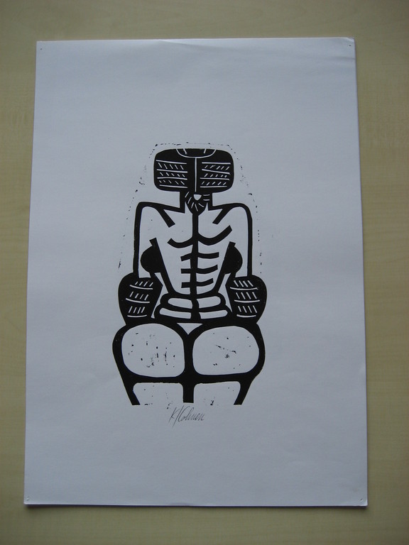 Karl Cohnen(1938 Aken):Linosnede,Gestalte kopen? Bied vanaf 1!