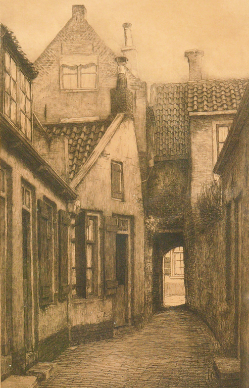 Dirk Harting: Ets, Nieuw Heiligland te Haarlem verkocht voor € 45!