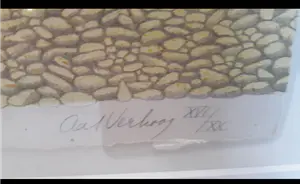 Aat Verhoog - A verhoog , zeefdruk gesigneerd , wandeling langs het strand kopen? Bied vanaf 50!