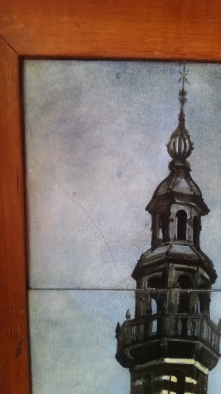 Plateelbakkerij Delft: Tegeltableau (1906), Het oude stadhuis van Den Haag kopen? Bied vanaf 510!