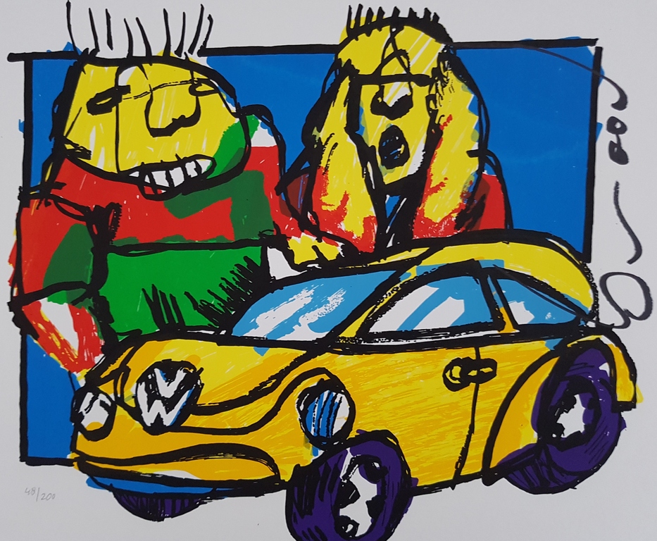 Originele zeefdruk van Herman Brood - VW BEETLE kopen? Bied vanaf 175!