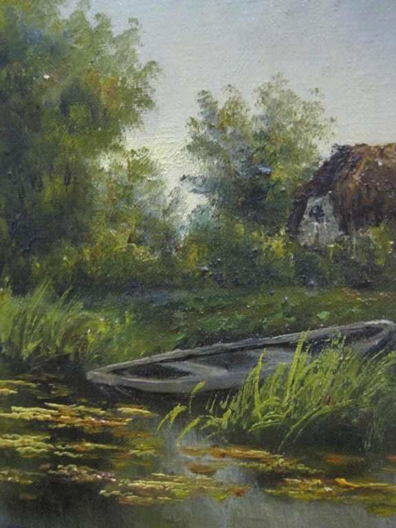 Henricus Rol (1906-1992) olieverf "landschap met bootje " gesigneerd ca 1940 kopen? Bied vanaf 1!