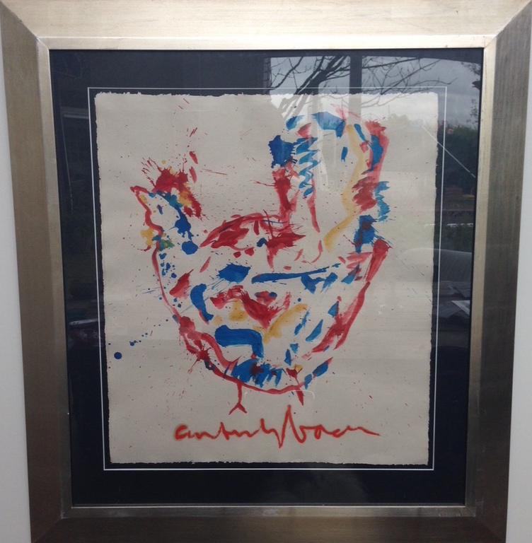 Anton Heyboer - Spetterkip - Gemengde techniek op dik molenpapier (zeer groot ingelijst) kopen? Bied vanaf 250!