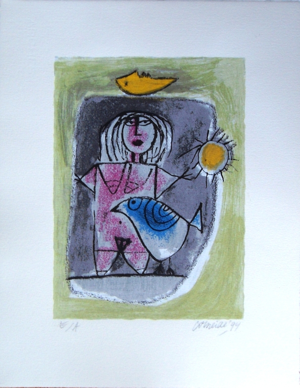 Corneille : Vrouw,zon en maan ( lithografie ) verkocht voor € 100!