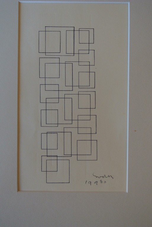 Siep van den Berg. -Variaties op een thema I - Pentekening. 1980.Handgesigneerd. verkocht voor € 100!