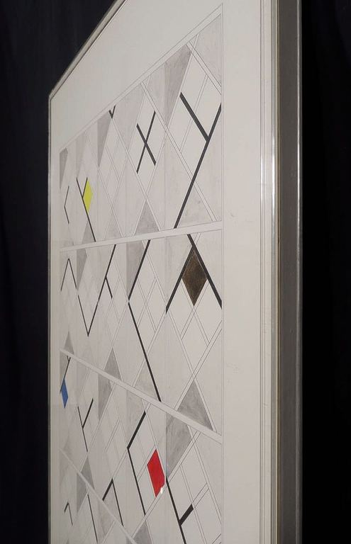 Wim Smits: Potlood en acryl, Ontwerp bestrating.. - Ingelijst kopen? Bied vanaf 80!