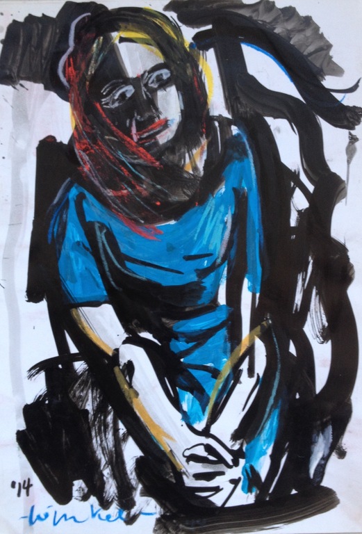 Arien Winkel - Lady - Origineel werk op papier kopen? Bied vanaf 1!