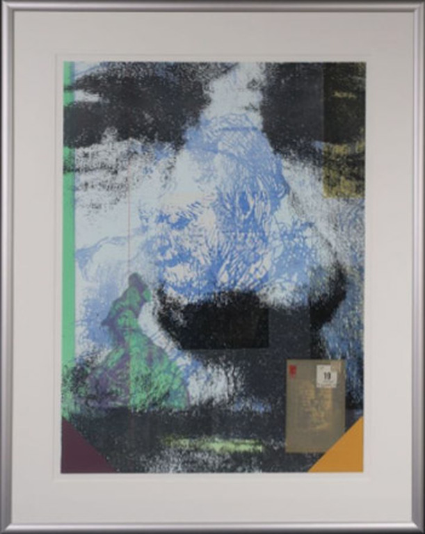 Harald Vlugt: Zeefdruk en collage, Autumn - Ingelijst verkocht voor € 35!