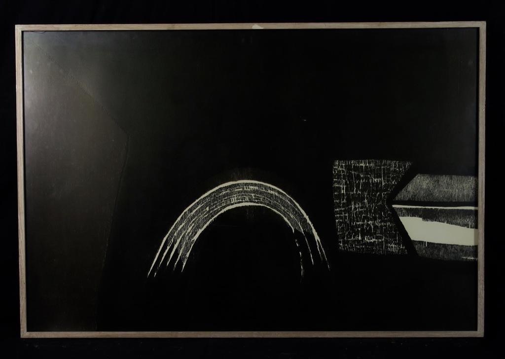 Guillaume le Roy: Houtsnede, Zonder titel - Ingelijst (groot) verkocht voor € 95!