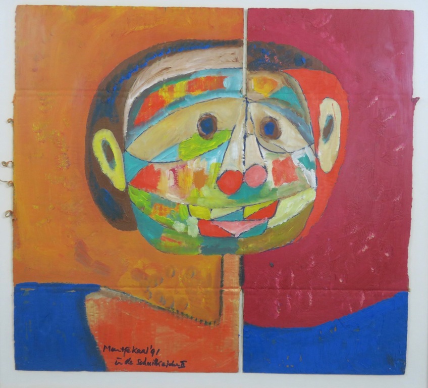 Meertje Kaal: Acryl en Olieverf op karton, In de schuilkelder II - Ingelijst kopen? Bied vanaf 1!