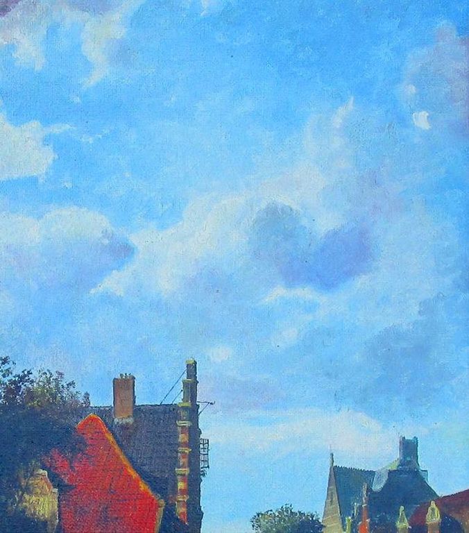 G. v.d. Sande, Olieverf op doek, Stadsgezicht uit vroeger tijd kopen? Bied vanaf 20!