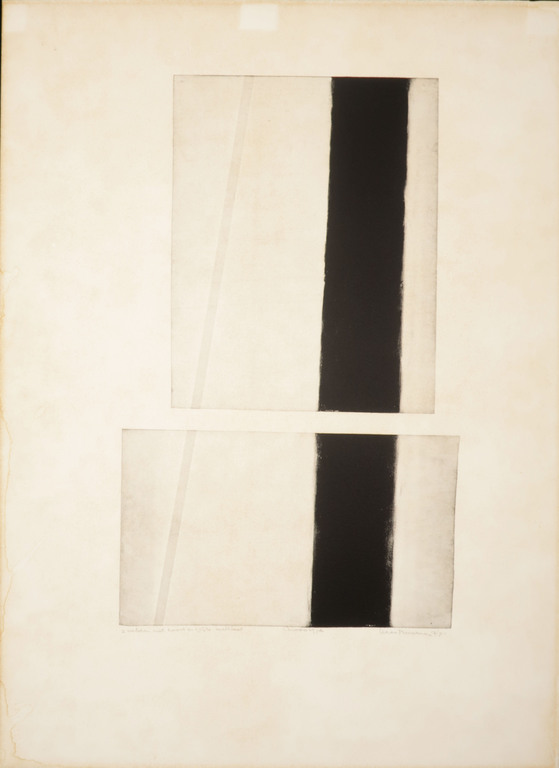 Kees Buurman: Ets, 2 velden met zwart en grijze vertikaal kopen? Bied vanaf 1!