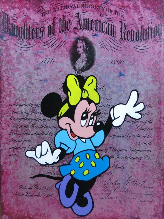 Jan Bollaert: Olieverf op Gicleedruk, Pink Revolution  verkocht voor € 150!