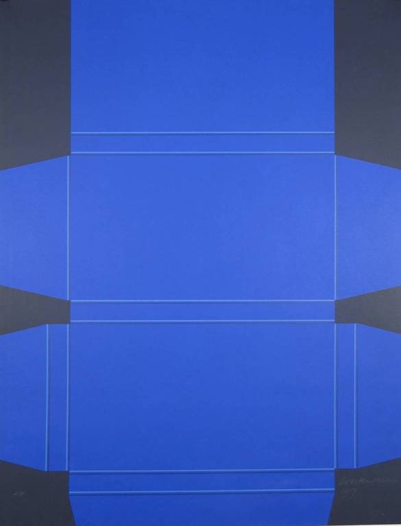 Lode Pemmelaar: Zeefdruk, Uitgevouwen blauwe doos kopen? Bied vanaf 60!