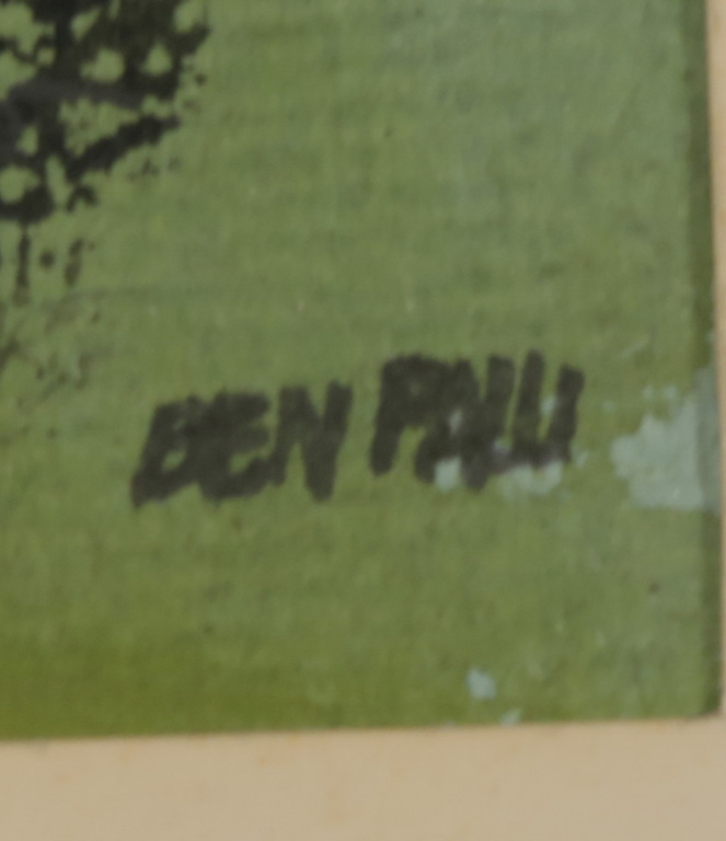 Ben Palli: Aquarel op board, Voetballers kopen? Bied vanaf 1!