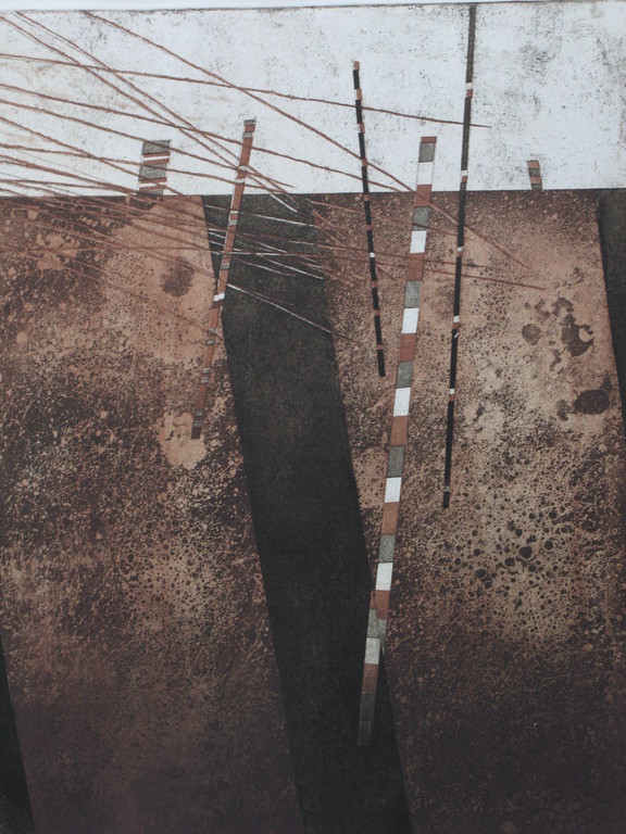 EUGENE JONGERIUS - abstract ets uit 15 - GESIGNEERD en mooi INGELIJST. verkocht voor € 180!
