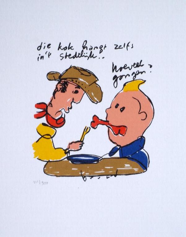 HERMAN BROOD, zeefdruk "Die kok hangt zelfs in 't stedelijk" verkocht voor € 36!