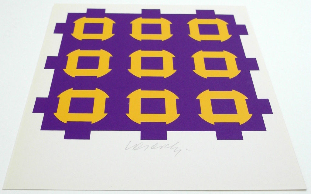 Victor Vasarely - zeefdruk - 1967 - gesigneerd verkocht voor € 150!