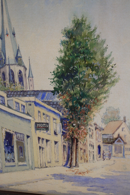 LEO KURPERSHOEK  - AQUAREL STADSGEZICHT kopen? Bied vanaf 1!