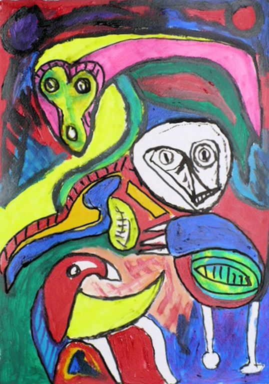 verlatenheid; gemengde techniek op arylpapier plus certificaat. handgesigneerd. verkocht voor € 80!